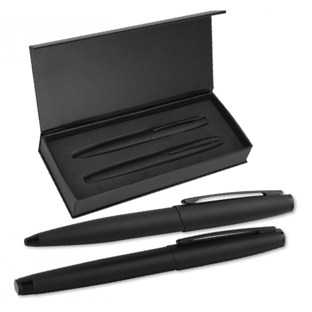 Mat Siyah Roller ve Tükenmez Kalem Seti