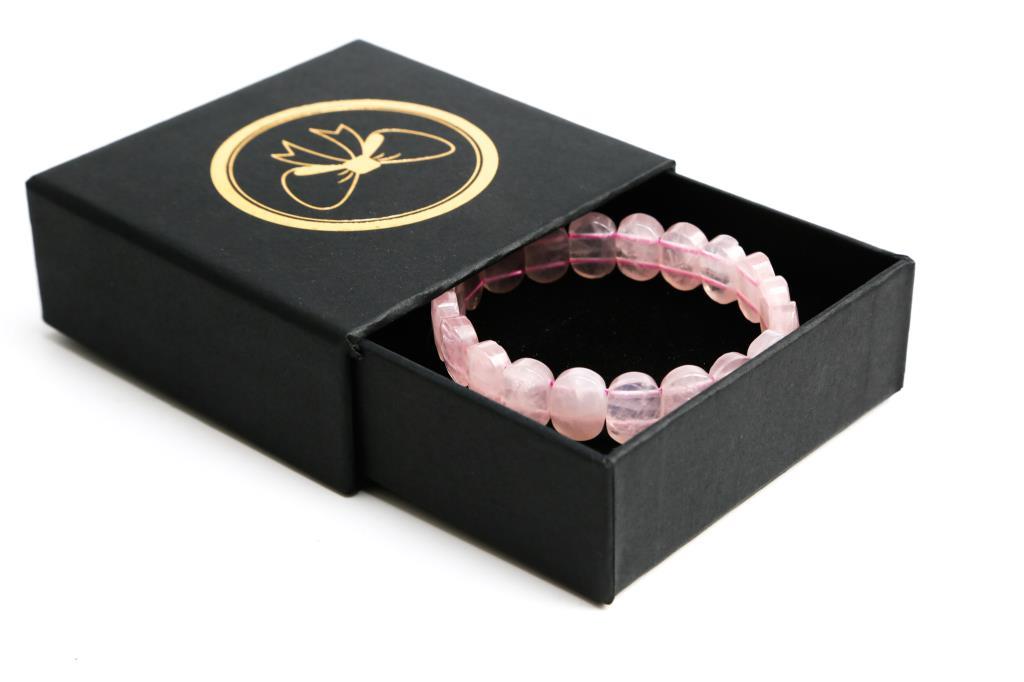 Orjinal Pembe Kuars Doğaltaş Bileklik ve Kutusu