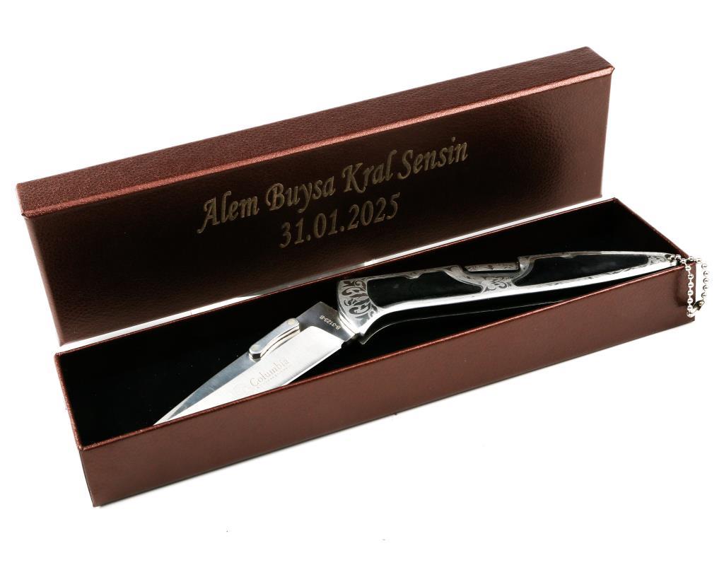 Kişiye Özel Çakı Mat Desenli Kutulu