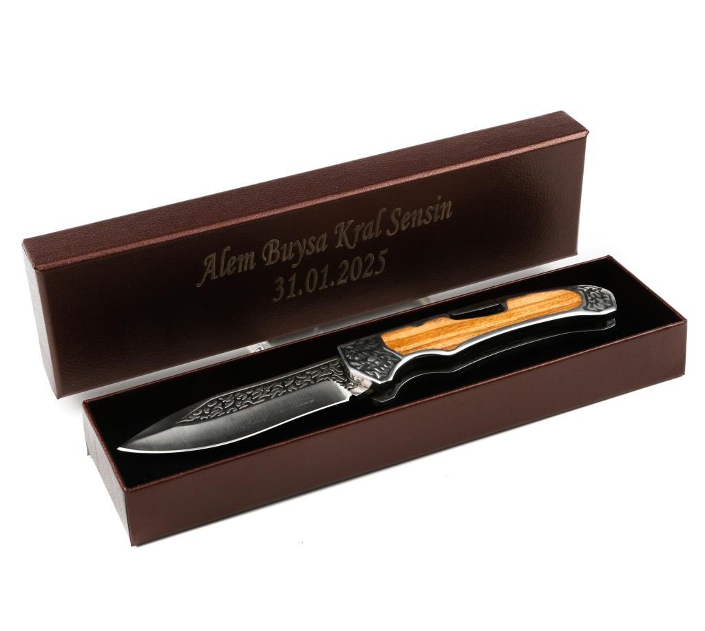 Kabartma Model Kişiye Özel Çakı Kutulu