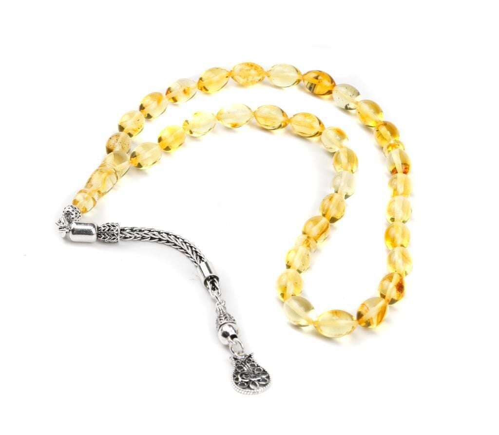 Orjinal KEHRİBAR TESBİH GÜMÜŞ PÜSKÜL