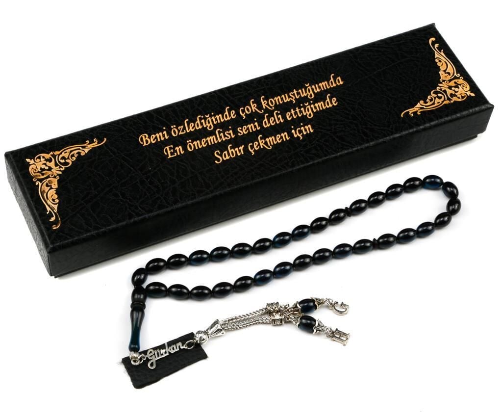 Gümüş İsimli Sıkma Kehribar Tesbih