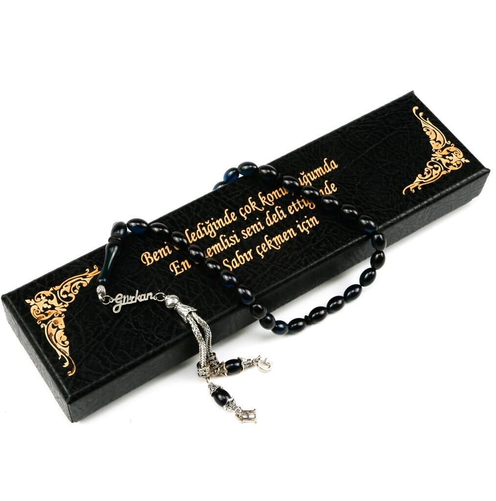 Gümüş İsimli Sıkma Kehribar Tesbih