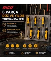 Kalemhane Rıco  7 li Düz ve Yıldız Tornavida Seti