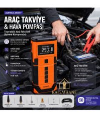 Kalemhane AUHMA Taşınabilir Dijital Akım Korumalı Hava Kompresörü ve Powerbank 8000mAh