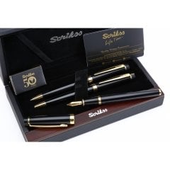 Scrikss Marka Siyah Altın 3 lü Kalem Seti
