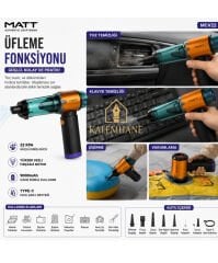 Kalemhane MATT 22 000kpa Dijital Hızlı Şarj Oto Süpürge 220 ml