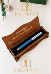 Kişiye Özel Mat Pastel Renk Ahşap Kutulu Roller Kalem