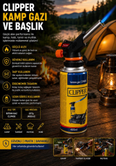 Kamp Gazı ve Ateşleyici Başlık - Ocak Kartuş 400 ml
