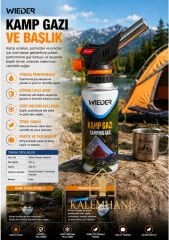 WIEİDER Kamp Gazı Ocak Kartuş ve Başlık 400 ml