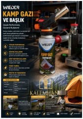 WIEİDER Kamp Gazı Ocak Kartuş ve Başlık 400 ml