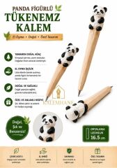 Kalemhane Kişiye Özel El Oyma İşçilik Özel Yapım Tükenmez Kalem Panda Figürlü