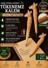 Kalemhane Kişiye Özel El Oyma İşçilik Özel Yapım Tükenmez Kalem Zürafa Figürlü