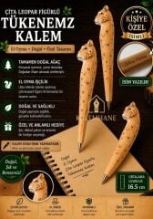 Kalemhane Kişiye Özel El Oyma İşçilik Özel Yapım Tükenmez Kalem Çita Figürlü