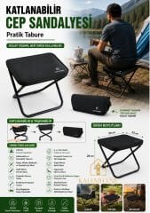 Kalemhane Katlanabilir Pratik Sandalye , Portatif Tabure, Seyhat Sandalyesi