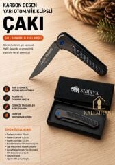 Kalemhane Kişiye Özel Karbon Desen Çakı ve Kutusu