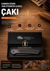Kalemhane Kişiye Özel Karbon Desen Çakı ve Kutusu