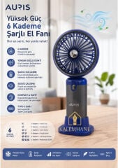 AURIS Kalemhane Dijital Göstergeli Büyük Boy El Fanı Siyah