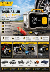 Kalemhane 15V 1000A Akü Takviye ve Hava Pompası 8000mah Batarya Powerbank