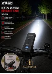 Kalemhane WISON Karanlık Sensörlü Dijital Ekranlı Bisiklet Farı 800 Lümen USB Şarjlı Suya Dayanıklı LED Ön Far 2000 mAh