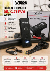 Kalemhane WISON Karanlık Sensörlü Dijital Ekranlı Bisiklet Farı 800 Lümen USB Şarjlı Suya Dayanıklı LED Ön Far 2000 mAh