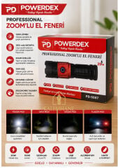 Kalemhane POERDEX PD-5007 Professional Zoom'lu El Feneri