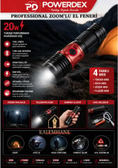 Kalemhane POWERDEX PD-5007 Professional Zoom'lu El Feneri