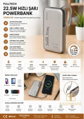 Kalemhane FULLTECH Kişiye Özel 22.5W Hızlı Şarj 10. 000 Mah Powerbank