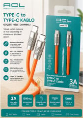 Kalemhane ACL TYPE-C to TYPE-C KABLO 3A Hızlı Şarj Desteği
