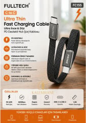 Kalemhane FULLTECH USB Type-C to USB Type-C Ultra İnce Hızlı Şarj Kablosu