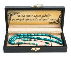 Özel Sıkma Kehribar Deri Kutu Gümüş İşlemem İmame