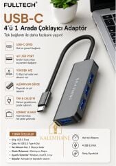 Kalemhane  USB-C 4’ü 1 Arada Çoklayıcı Adaptör