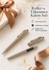 Kalemhane Kişiye Özel İsimli Roller ve Tükenmez Kalem Seti Lüks Kutulu