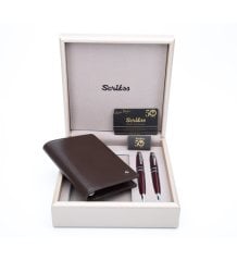 Hediyelik Set Dolma kalem - Tükenmez kalem 63 Habana Bordo & Deri Jotter