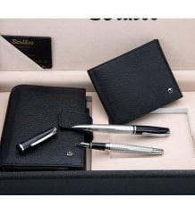 Hediyelik Set Dolma kalem - Tükenmez kalem Deri Jotter