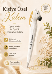 Kalemhane Kişiye Özel İsimli Oyma Model At Figürlü Tükenmez Kalem – Özel Hediye