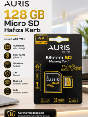 AURIS 128 GB Micro SD Hafıza Kartı Class 10 U3 4K Destekli SD Adaptörlü