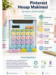 Renkli Tuşlu Büyük Ekran Hesap Makinesi Çift Güç Sistemli Güneş Enerjili AAA Pil Destekli