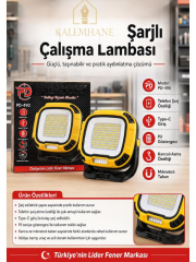 Kalemhane PD-490 Şarjlı LED Çalışma Lambası Mıknatıslı Kancalı Type-C Powerbank Özellikli