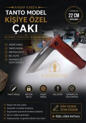 Kalemhane Kişiye Özel Ahşap Kabza Tanto Çakı Lüks Kutulu