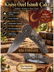 Kalemhane Kişiye Özel Sultan Alparslan Desenli Katlanabilir Çakı