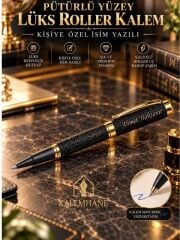 Kalemhane Kişiye Özel İsimli Mat Siyah Roller Kalem – Özel Hediyelik Deri Lüks Kutulu