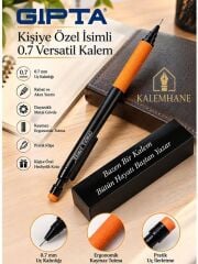 Kalemhane Gıpta Kişiye Özel 0.7 mm Versatil Kalem – Silgili, Ergonomik, Özel Kutulu