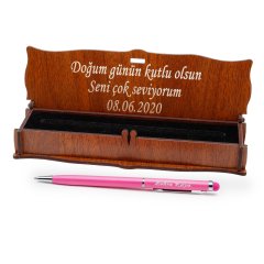 Hediyelik İsimli Kalem Ahşap Kutulu