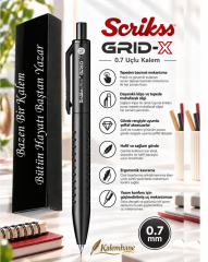 Kalemhane Scrikss Grid-X 0.7  Uçlu Kalem Siyah,Kişiye Özel Karton Kutulu