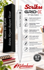 Kalemhane Scrikss Grid-X 0.7  Uçlu Kalem Beyaz , Kişiye Özel Karton Kutulu