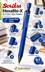 Kalemhane Scrikss Hexalite-X 0.7  Uçlu Kalem Mavi , Kişiye Özel İsimli ve Karton Kutulu