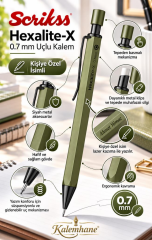 Kalemhane Scrikss Hexalite-X 0.7  Uçlu Kalem Siyah , Kişiye Özel İsimli ve Karton Kutulu
