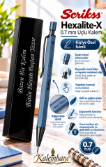 Kalemhane Scrikss Hexalite-X 0.7  Uçlu Kalem İndigo , Kişiye Özel İsimli ve Karton Kutulu