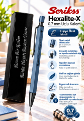 Kalemhane Scrikss Hexalite-X 0.7  Uçlu Kalem İndigo , Kişiye Özel İsimli ve Karton Kutulu